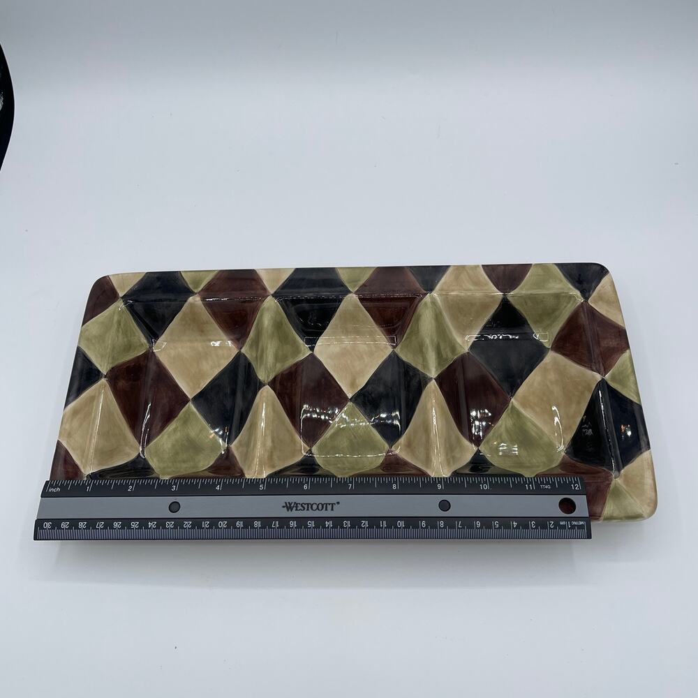 Tabletops Unlimited Harlequin Black Meat & Cheese Tray with Spreader - Picture 5 of 9